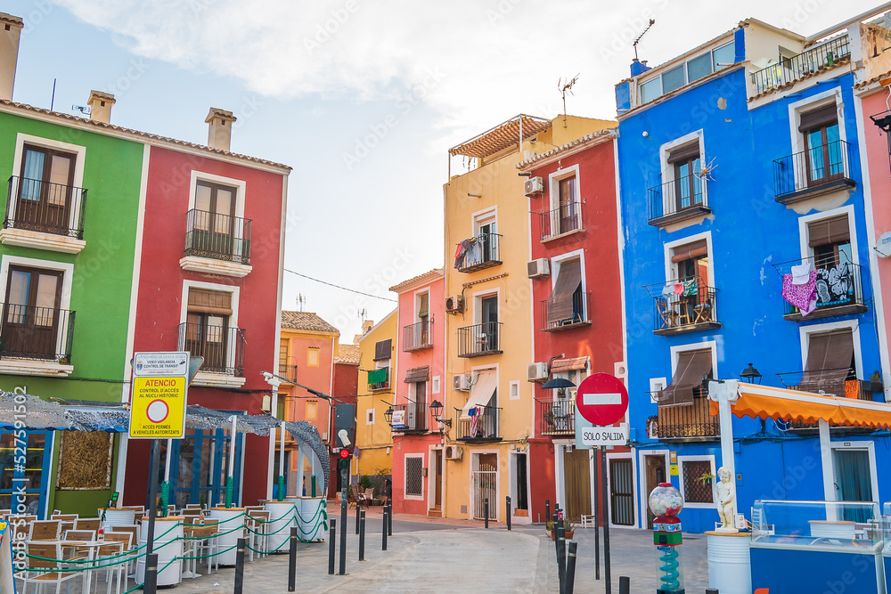 Cityscape of the fishing village of Villajoyosa (Alicante, Spain)