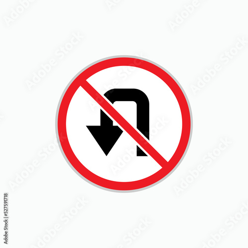 Free Download No Turn Back Symbol. Return Prohibition Icon  - Vector.        - GFXLoad