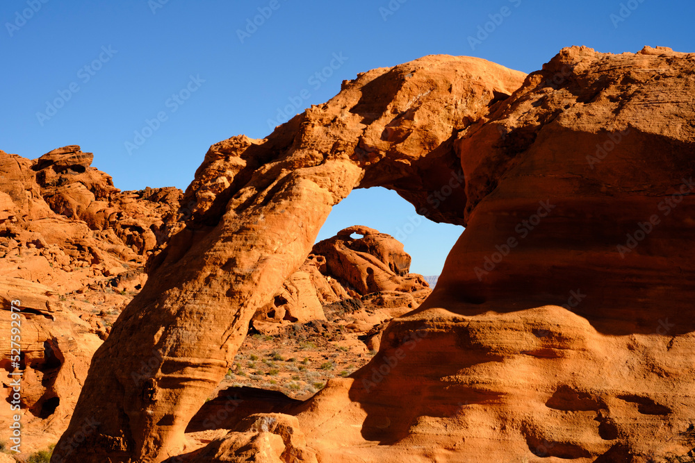 red rock arch in the desert