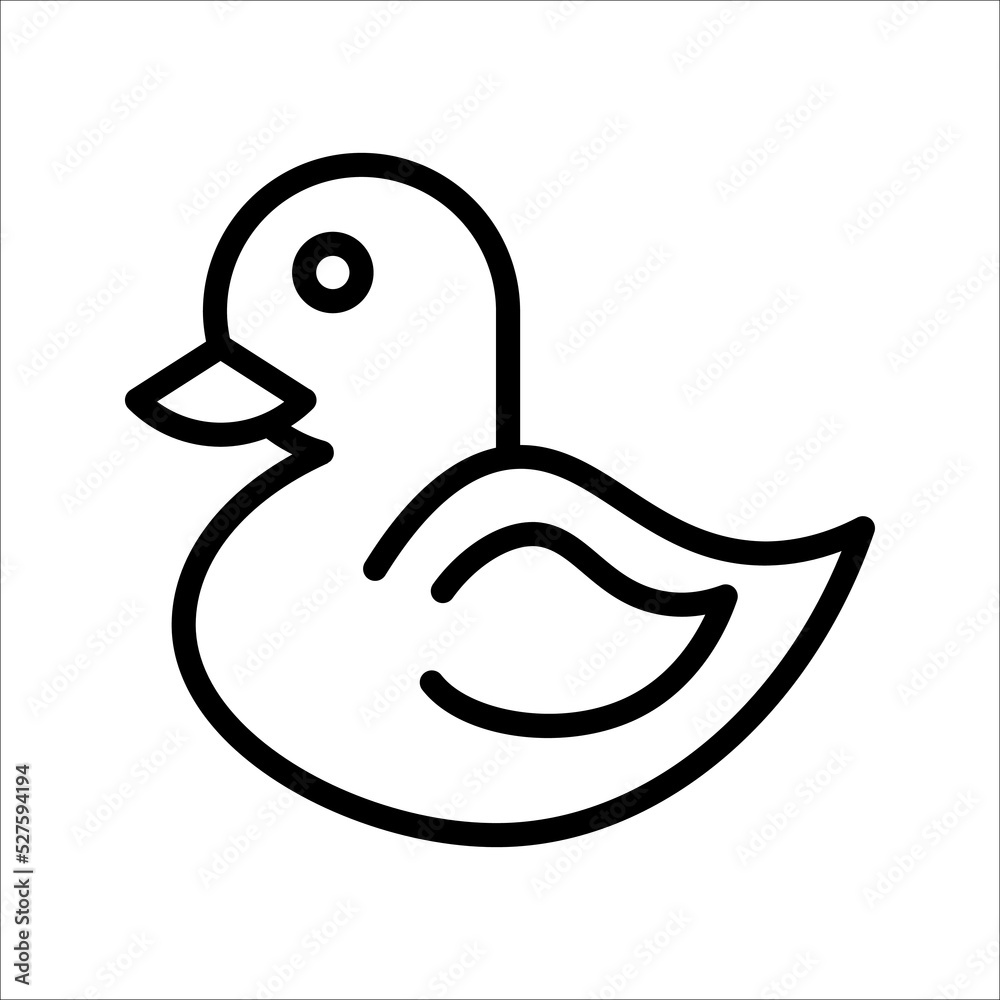Duck vector icon. Rubber duck icon. ducky bath toy vector icon for apps and websites on white background Duck vector icon. Rubber duck icon. ducky bath toy vector icon for apps and websites on white background