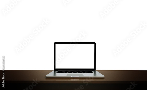 Modern laptop  isolated on transparent background. 3D Illustration.