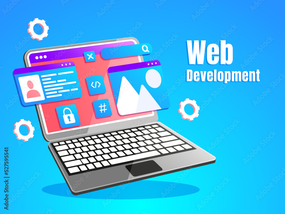 Web development concept with laptop symbol
Web development concept with laptop symbol