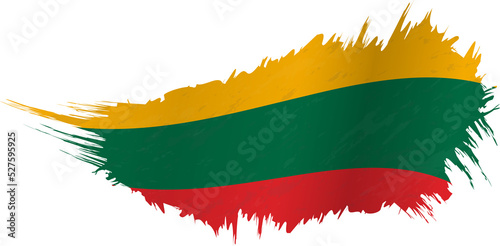 Flag of Lithuania in grunge style with waving effect.