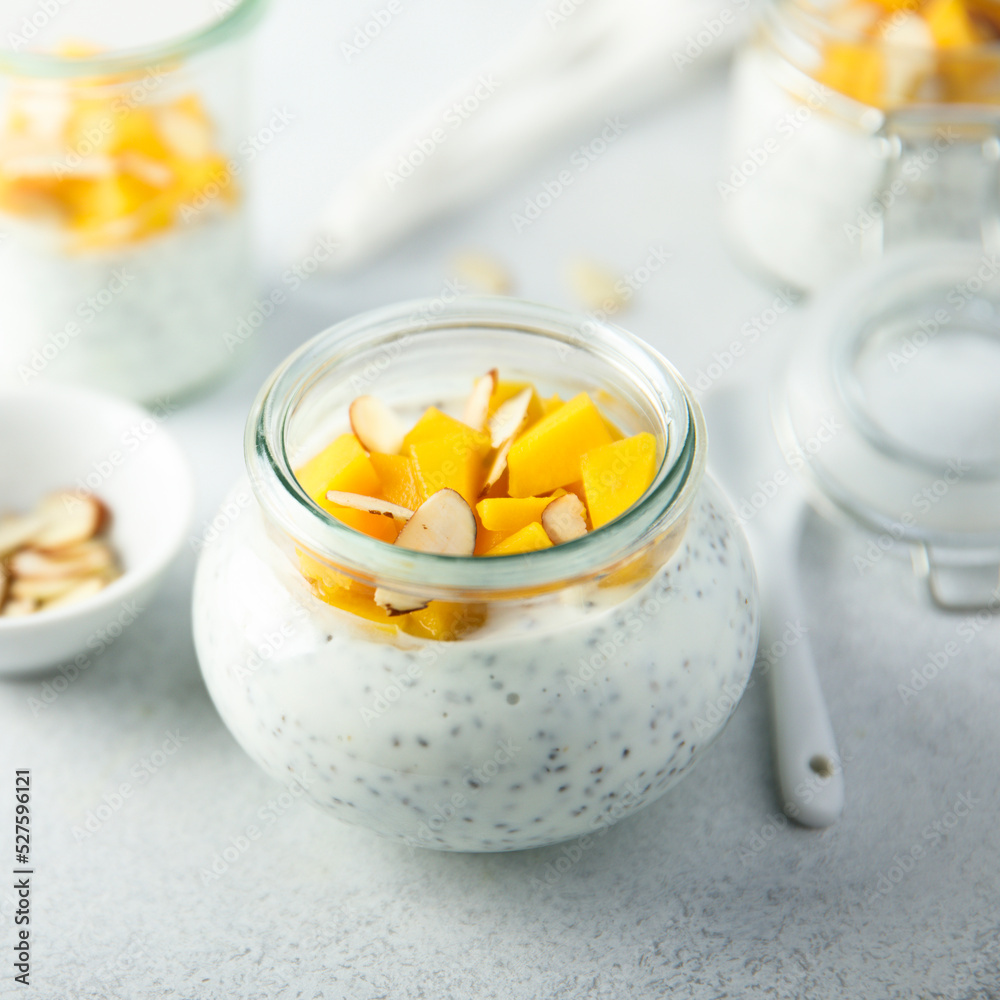 Healthy chia pudding with mango Healthy chia pudding with mango