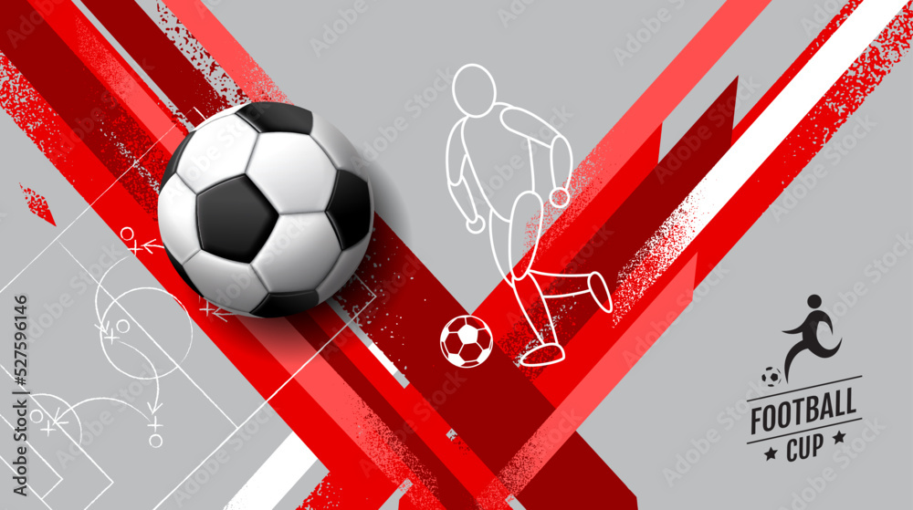 Vecteur Stock Soccer Layout template design, square, red tone, sport  background | Adobe Stock