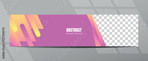 Yellow Purple of Aurora Abstract Gradient Banner Templatee
