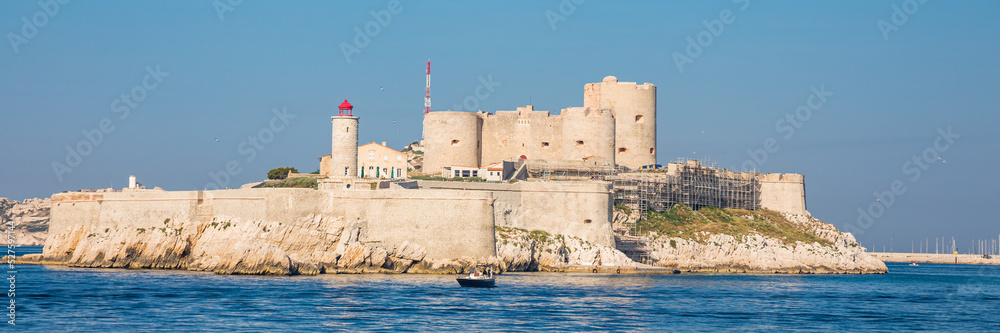 Chateau d'If, a fortress and former prison located on the Ile d'If, the smallest island in the Frioul archipelago offshore from Marseille, France