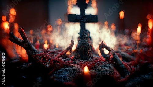illustration of a satanic ritual
