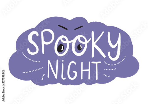 Vector Halloween lettering. Spooky night text for postcards, invitations and any other purpose.