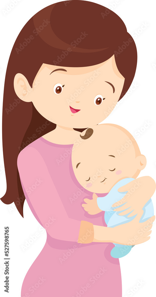 Young mother is holding her little baby. Baby sleeping and happy In arms. Young mother is holding her little baby. Baby sleeping and happy In arms.