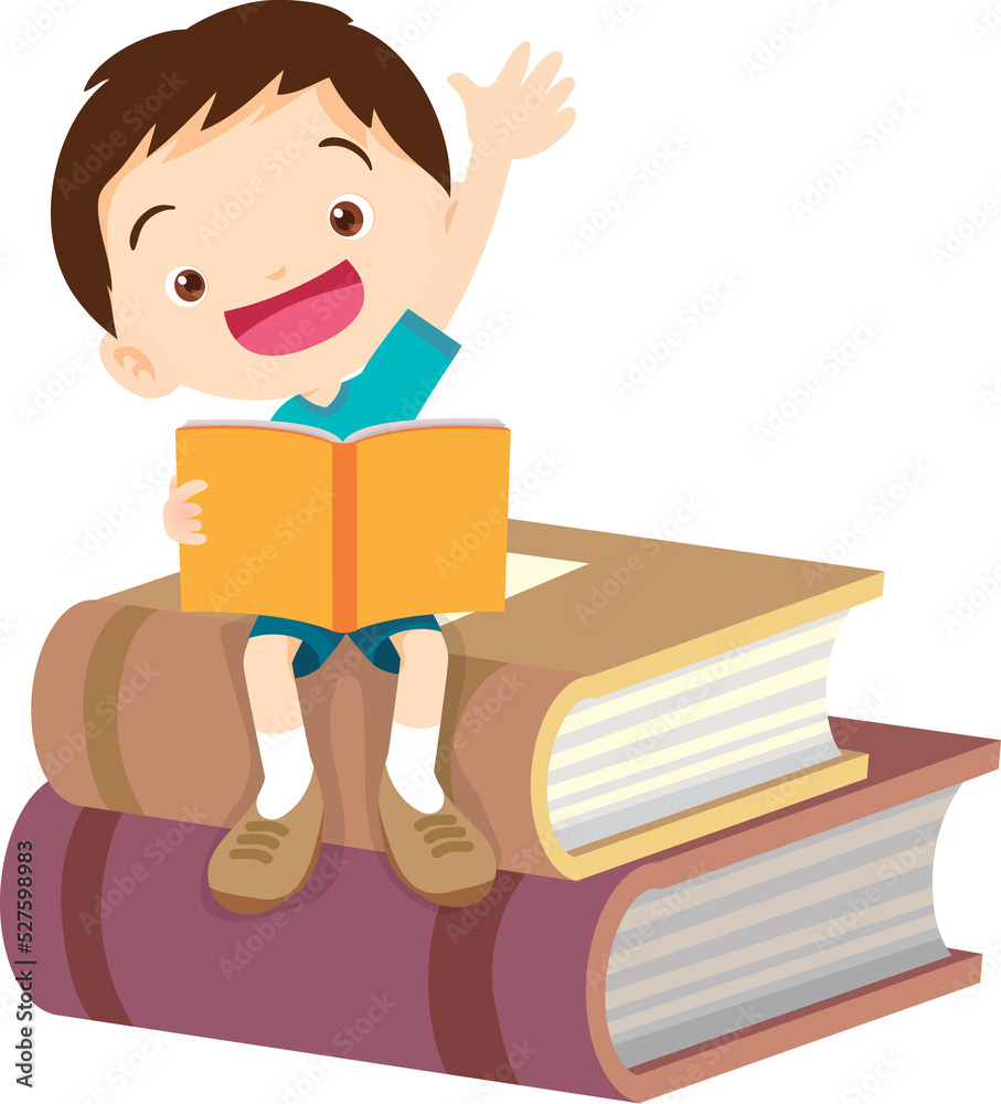 Back to school, happy Pupils children learning computer reading books concept Back to school, happy Pupils children learning computer reading books concept