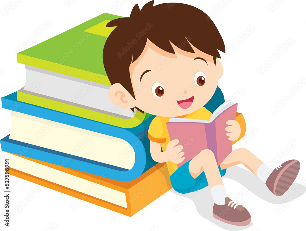 Back to school, happy Pupils children learning computer reading books concept Back to school, happy Pupils children learning computer reading books concept