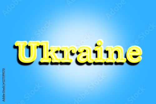 Ukraine written on blue background illustration