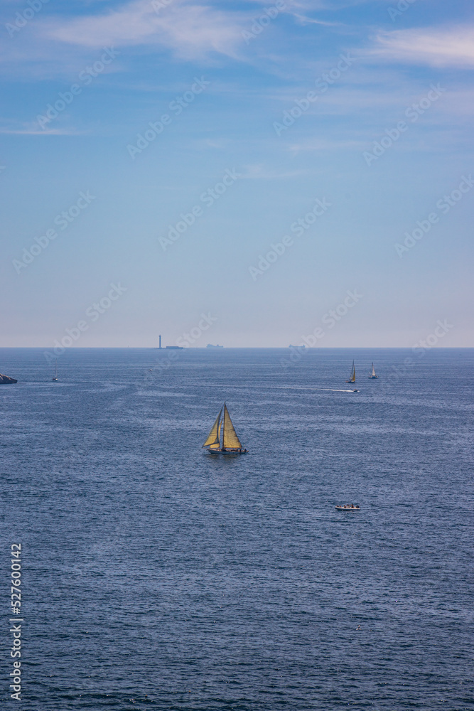 sailboat on the Mediterranean sea