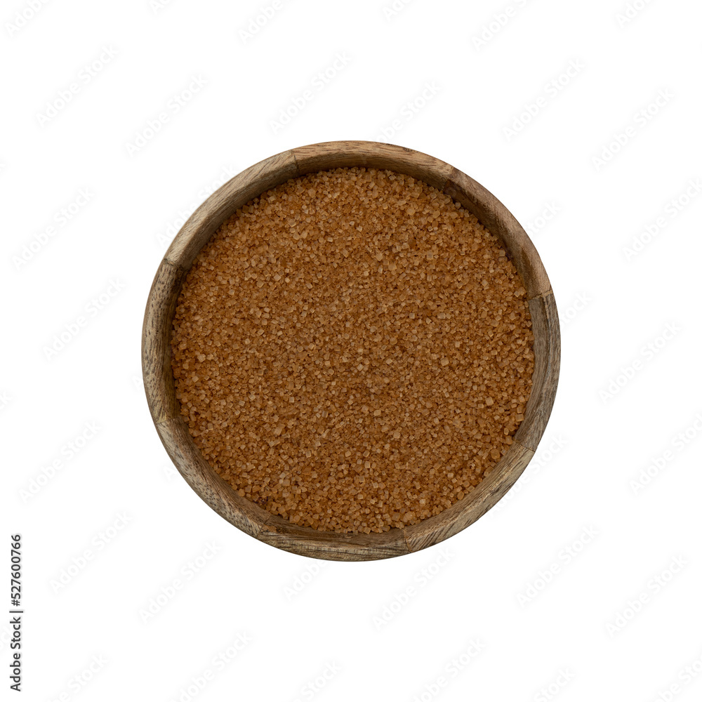 cane sugar in wooden bowl isolated on white cane sugar in wooden bowl isolated on white