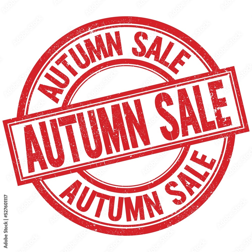 AUTUMN SALE written word on red stamp sign AUTUMN SALE written word on red stamp sign