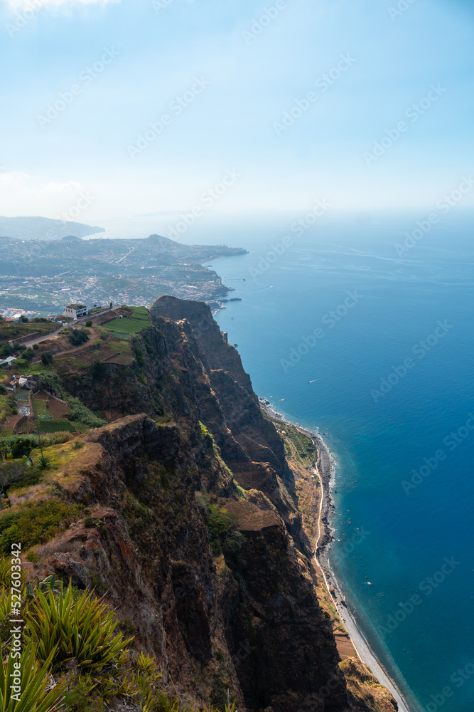 Aerial view from the highest viewpoint called Cabo Girao in Funchal. Madeira