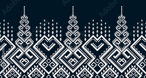 abstract ethnic pattern seamless design line white Aztec geometric background EP.18