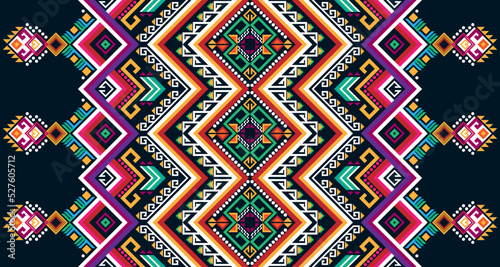 Abstract geometric vertical seamless pattern design indigenous black background EP.24