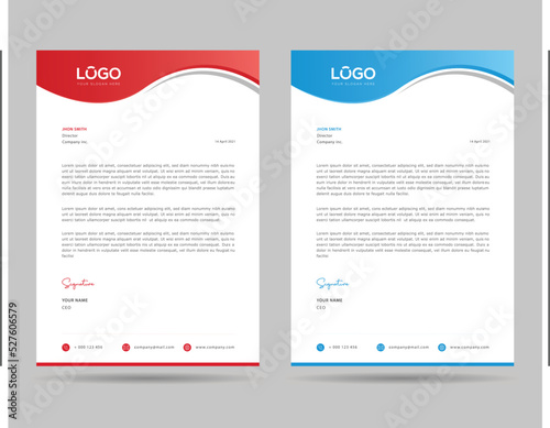 trendy minimalist letterhead template design for corporate use