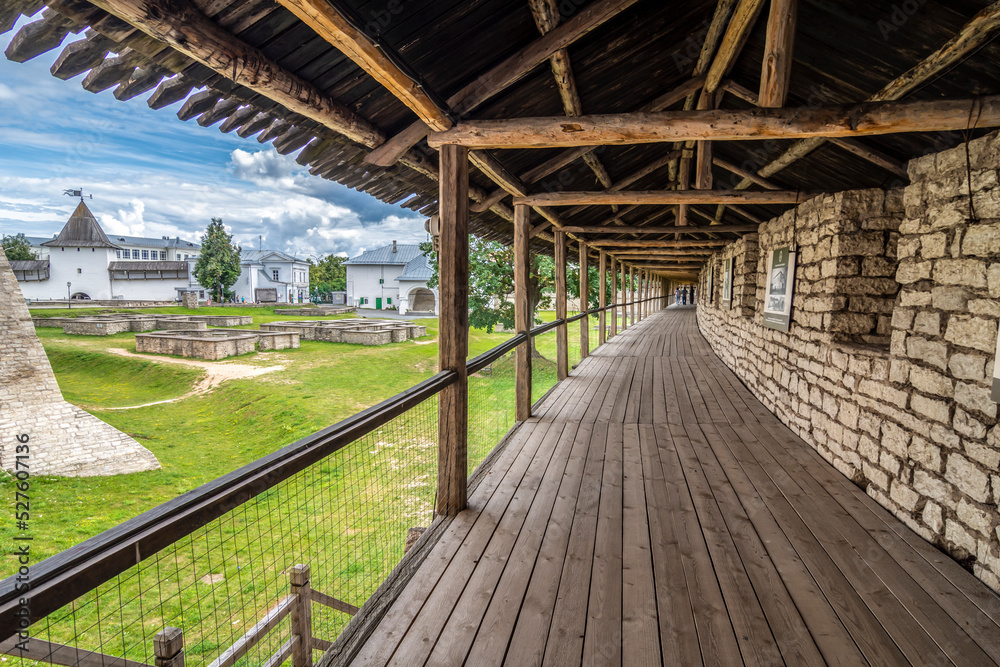 Fototapeta premium On the territory of the Pskov Kremlin (Krom), Pskov, Russia
