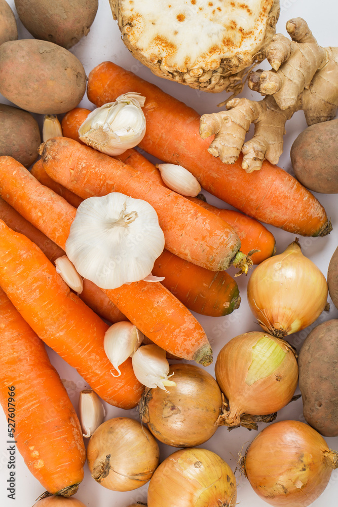 Vegetables on a white background Vegetables on a white background
