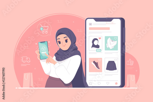 online shop service marketing illustration