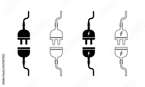 Set of electric plug icons. Connection, socket with a plug icon for web design.