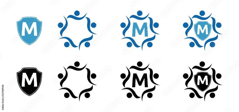 Abstract People helping each other Icon Symbol Vector. Abstract Person Modern with letter M Sign Logo. abstract people and human family logo design vector Abstract People helping each other Icon Symbol Vector. Abstract Person Modern with letter M Sign Logo. abstract people and human family logo design vector