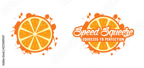 Splash of orange juice. Juicy orange fruits Sign Symbol Illustration Icon Logo Vector