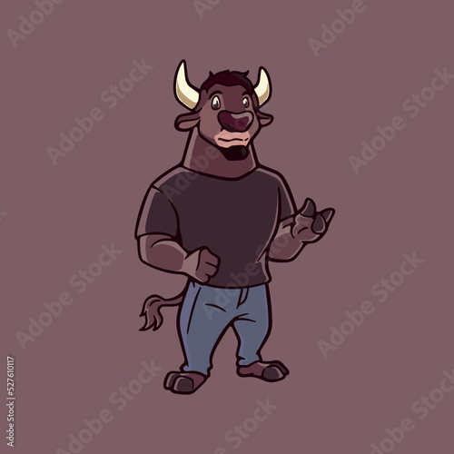 Friendly American Buffalo Cartoon Mascot