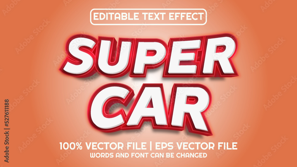 Editable text effect modern 3d and minimal font style
