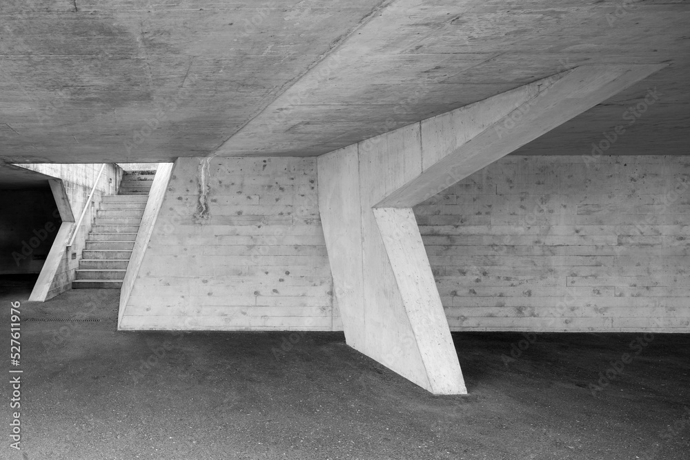 Staircase without people in reinforced concrete. Beautiful geometric texture. Staircase without people in reinforced concrete. Beautiful geometric texture.