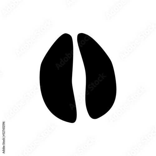 Reindeer or moose trace after walk on ground isolated black silhouette. Vector deer animal foot prints, elk hooves tracks, wild stag mammal footsteps. Wildlife animal hunting sport emblem