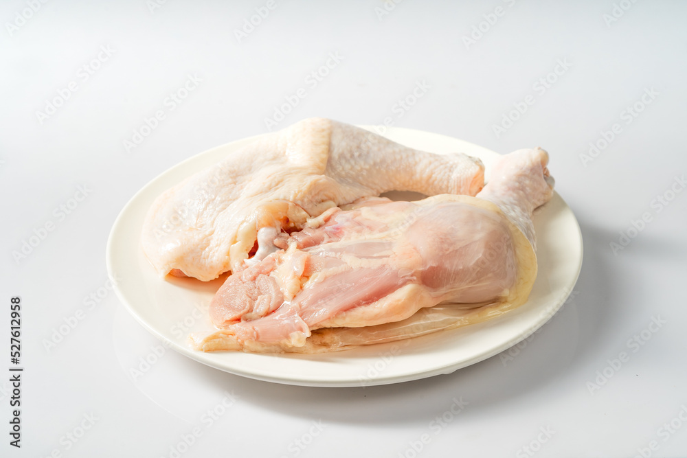Fresh chicken on a pure white background Fresh chicken on a pure white background