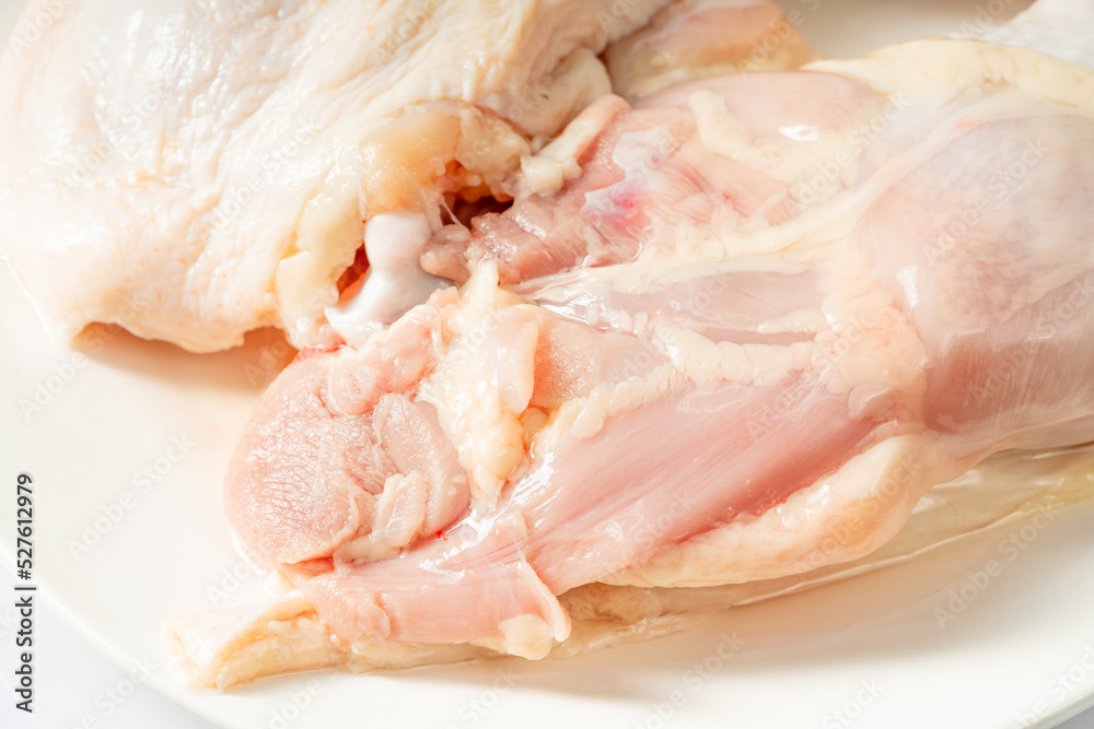 Fresh chicken on a pure white background Fresh chicken on a pure white background