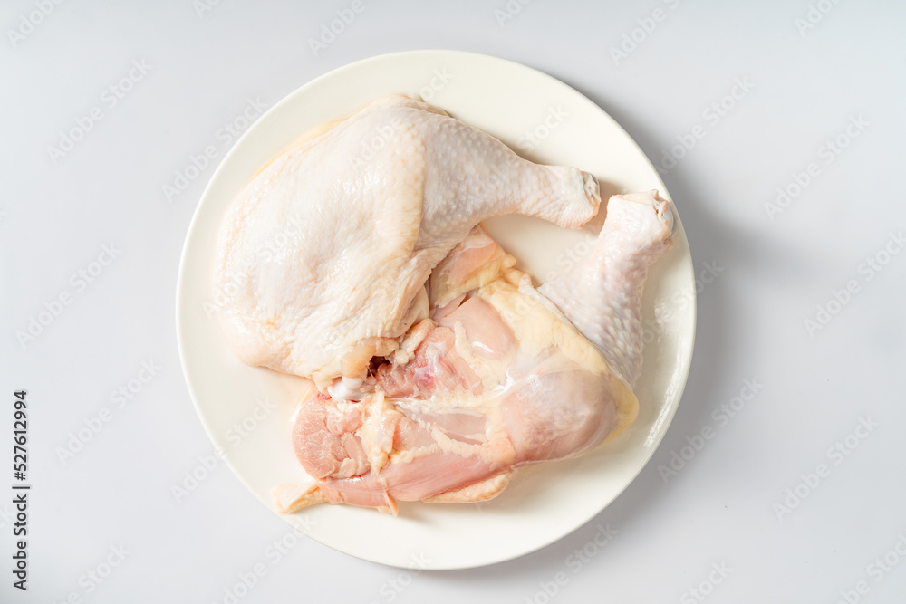 Fresh chicken on a pure white background Fresh chicken on a pure white background