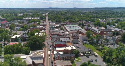 Downtown Leesburg Virginia, in Loudoun County, Drone Shot photo