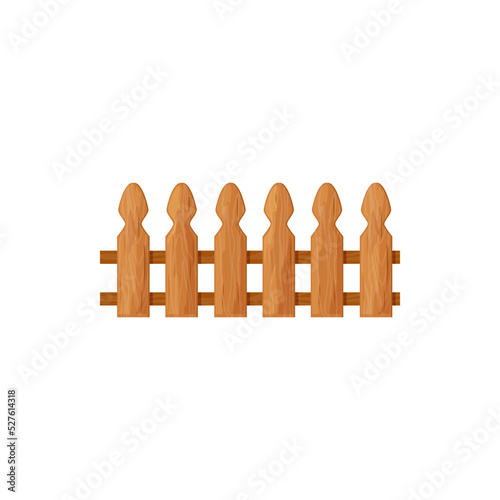 Fence outdoor barrier of pickets, private property, rural home security and protection fencing isolated. Vector hardwood garden slats, wooden fence farm boundary picket, old timber plank panels