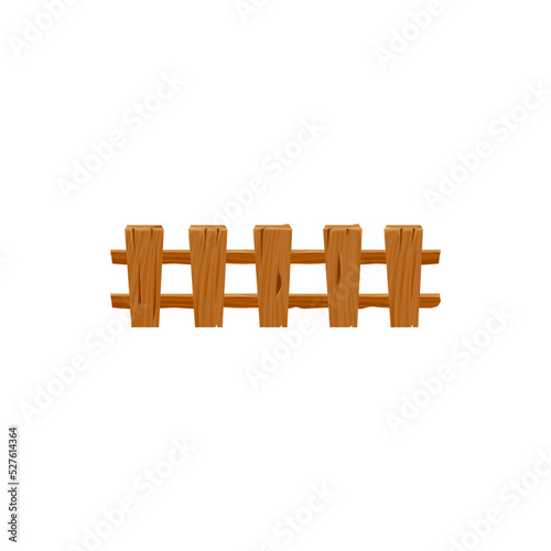 Country timber fence rustic ranch farm boundary isolated cartoon garden design element. Vector rural fencing, defense and privacy, home protection of wood boards, outdoor exterior decor element