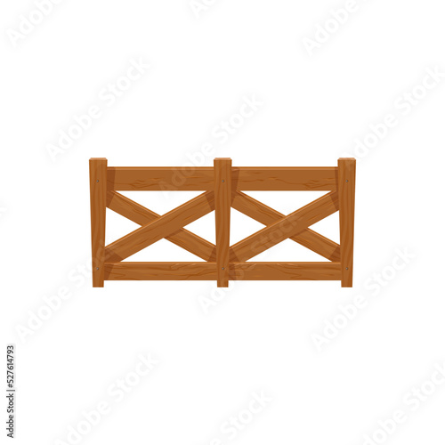 Picket of timbers, old barrier at farm isolated agriculture and park design element. Vector home defense and protection, cattle boundary of planks, railing and horse barrier, rural village fence