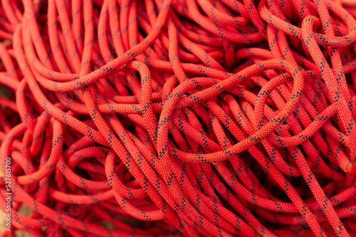 Close up of insurance rope for climbing.