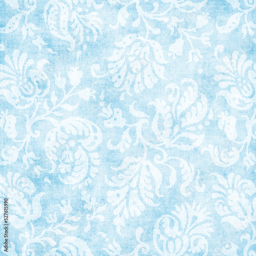 Vintage pale blue tapestry pattern