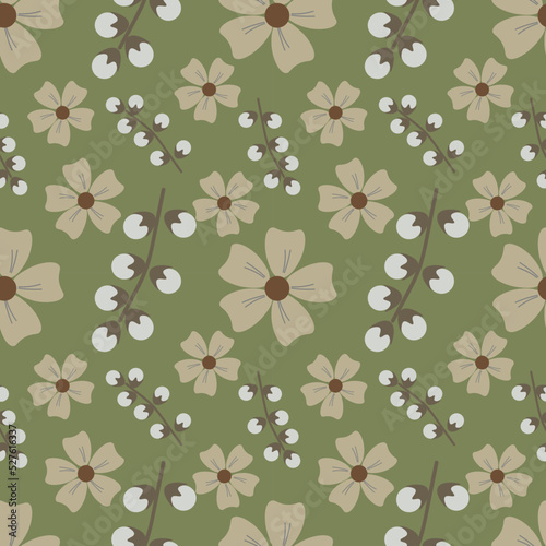  Flower vector ilustration seamless patern.Great for textile,fabric,wrapping paper,and any print.Vintages style.