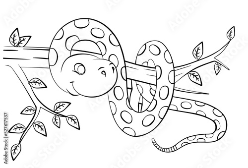 Snail. Element for coloring page. Cartoon style.