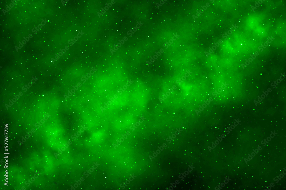 Green galaxy space background. Starry night sky background. Night sky ...
