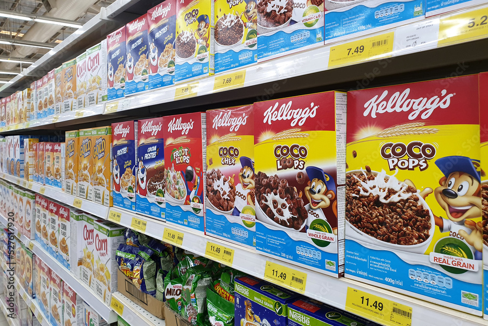 PENANG, MALAYSIA MAR 15, 2019 Various choice of breakfast cereals on