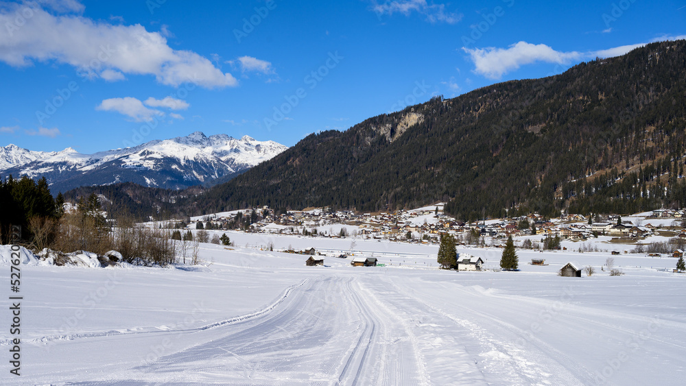 Lake Weissensee on a cold day in winter Lake Weissensee on a cold day in winter
