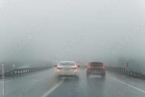 фотографія Car overtake rules violation crossing double lane