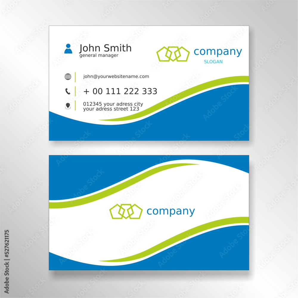 Naklejka premium Business card. Visiting card for business and personal use. Graphic design. Vector graphic. 